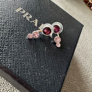 Swarovski Silver and Pink Gemstone Earrings